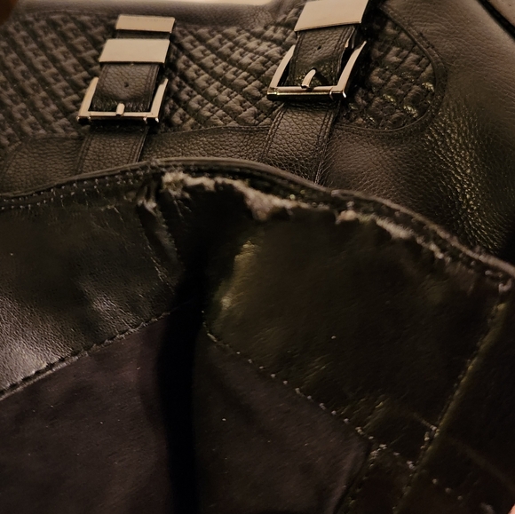 Vince camuto black leather motorcycle boots woman's size 39 - Picture 7 of 7